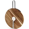 New Plateau à pizza en bois avec roulette en acier Préparation Culinaire