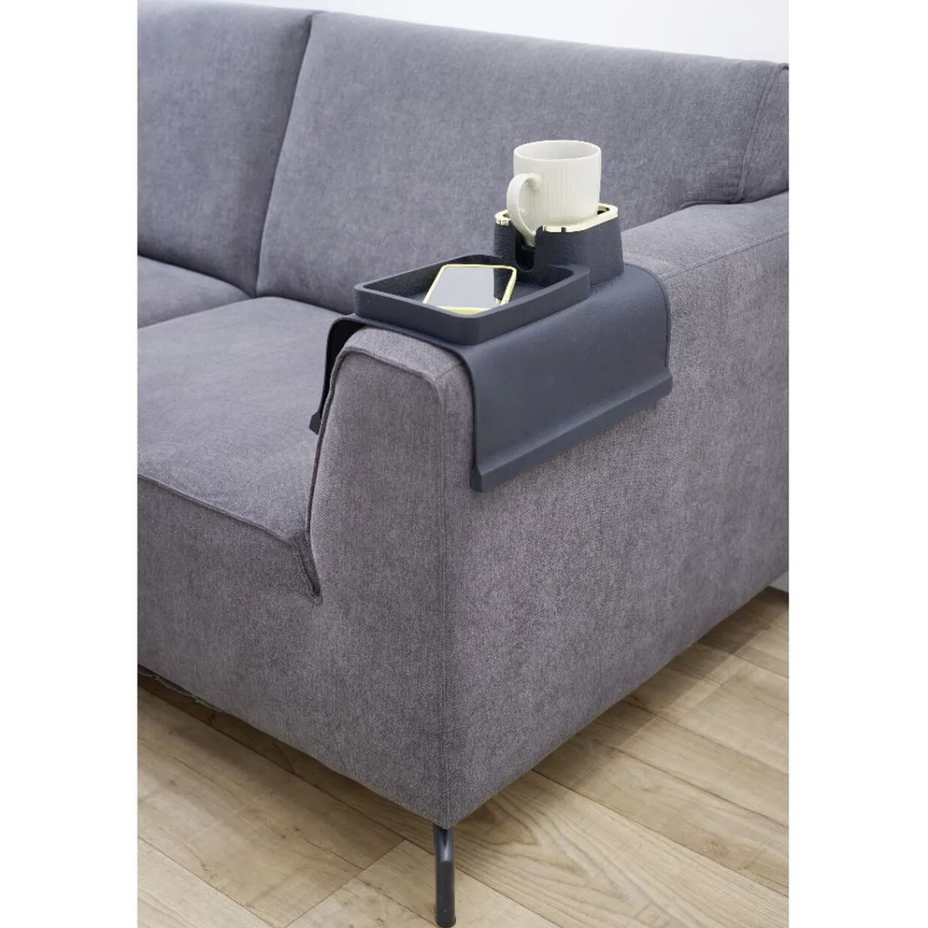 Plateau accoudoir canapé support verre et télécommande 42,5x32xH7cm|Gifi Clearance