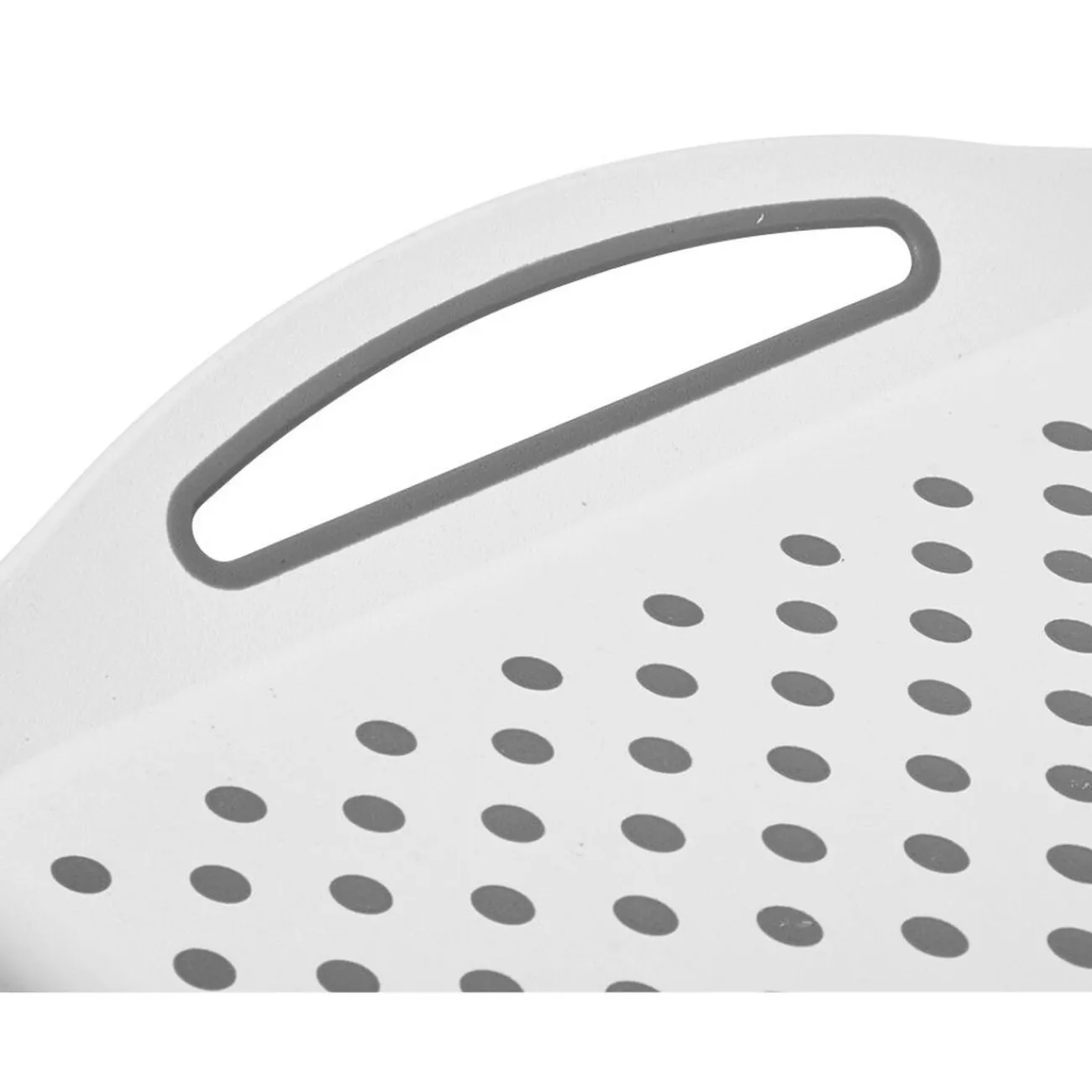 Plateau antidérapant avec poignées blanc picots gris|Gifi Best