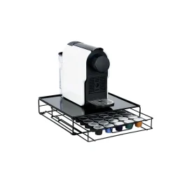 New Plateau avec tiroir à capsules en métal noir Rangement De Cuisine