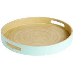 Plateau bambou contour coloré 35x35xH5cm|Gifi Discount