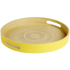Plateau bambou contour coloré 35x35xH5cm|Gifi Discount