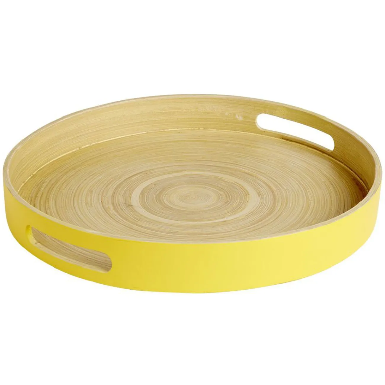 Plateau bambou contour coloré 35x35xH5cm|Gifi Discount