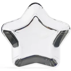 Plateau carton étoile argenté Ø24,5cm x6|Gifi Best