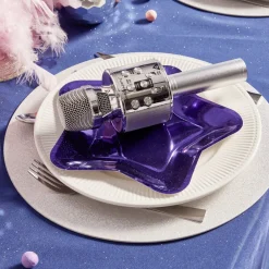 Plateau carton étoile argenté Ø24,5cm x6|Gifi Best