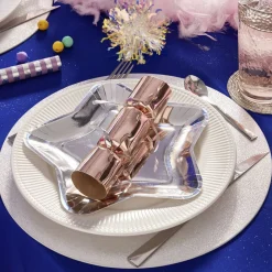 Plateau carton étoile argenté Ø24,5cm x6|Gifi Best