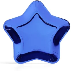 Plateau carton étoile bleu Ø24,5cm x6|Gifi