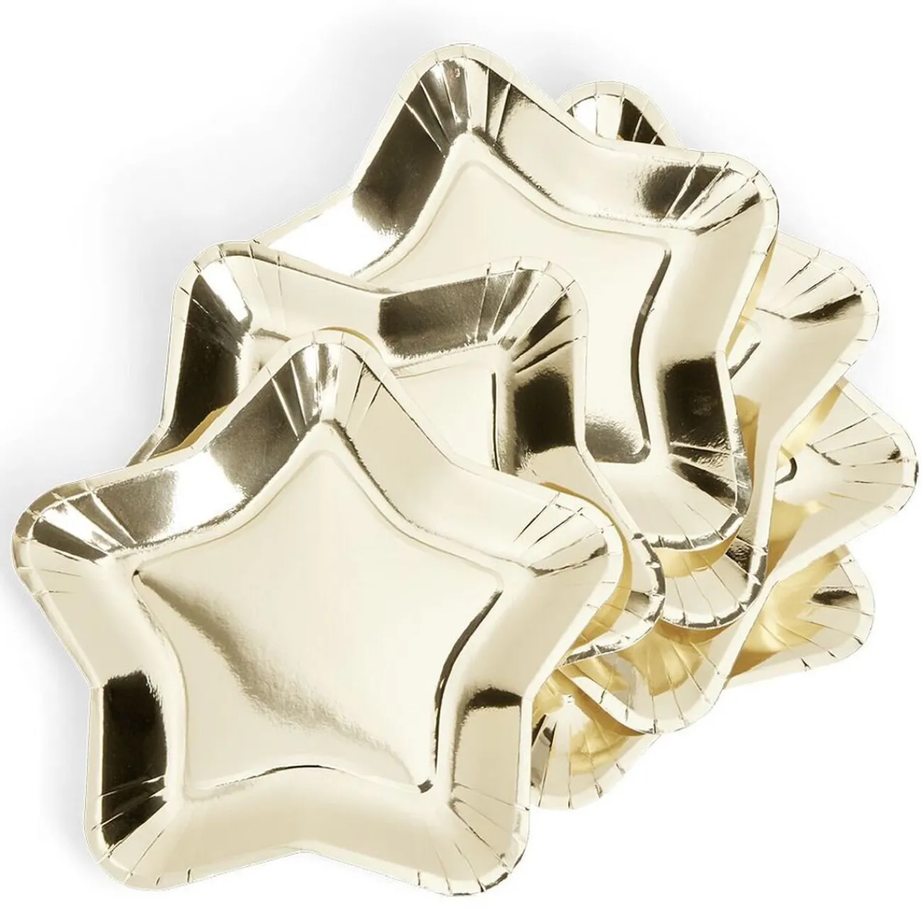 Plateau carton étoile doré Ø24,5cm x6|Gifi Discount