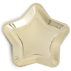 Plateau carton étoile doré Ø24,5cm x6|Gifi Discount