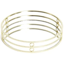 Plateau Ø19,5cm métal et verre doré|Gifi Clearance