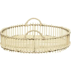 Plateau déco rond en bambou et métal|Gifi New