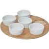Sale Plateau de service avec 6 coupelles blanches Vaisselle Et Accessoires De Table