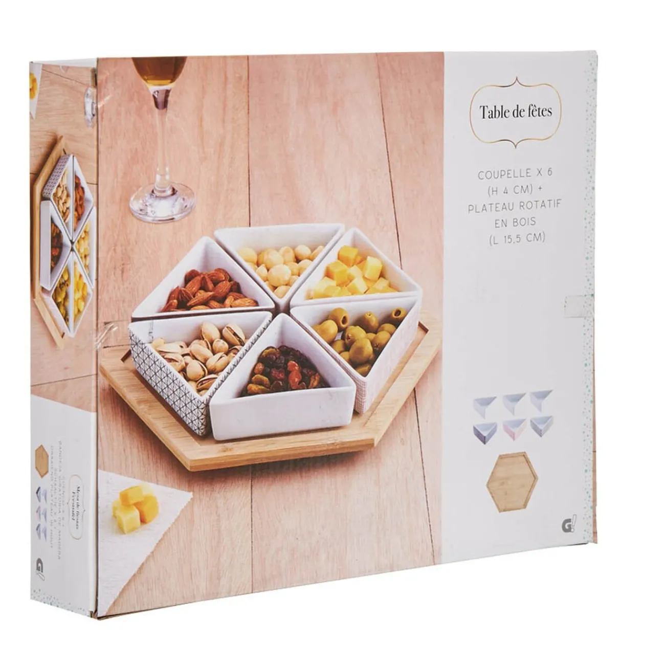 Plateau de service avec 6 coupelles triangles|Gifi Discount