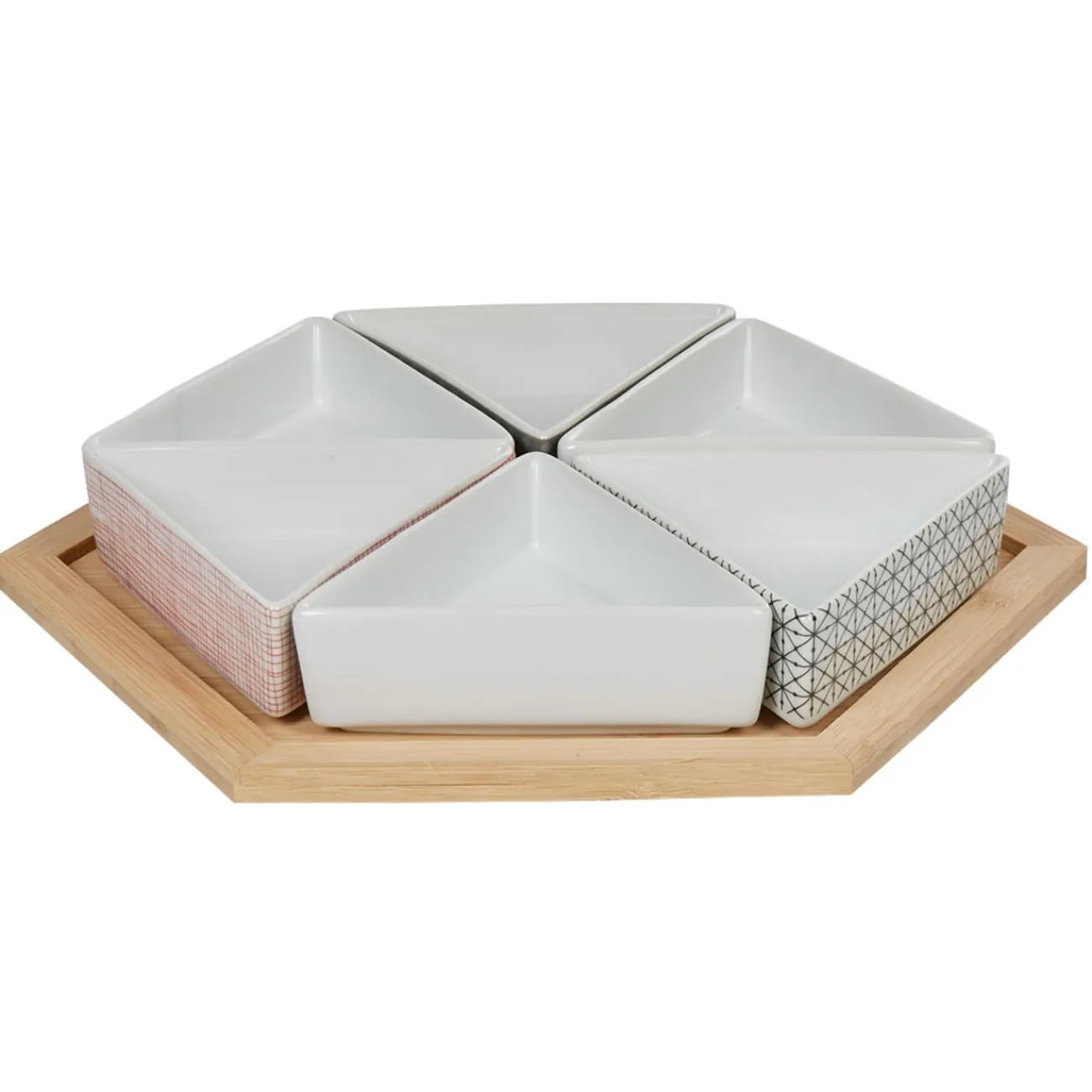 Plateau de service avec 6 coupelles triangles|Gifi Discount