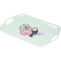 Plateau de service bleu motif oiseau tropical|Gifi Best