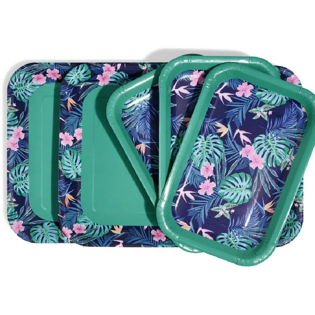 Plateau de service en carton motif tropical x 5|Gifi Discount