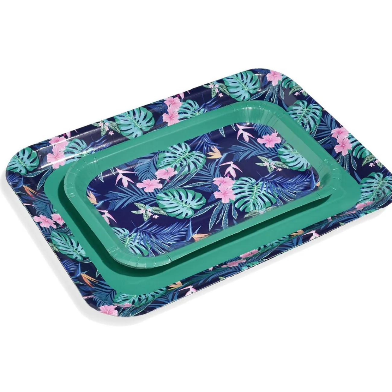 Plateau de service en carton motif tropical x 5|Gifi Discount
