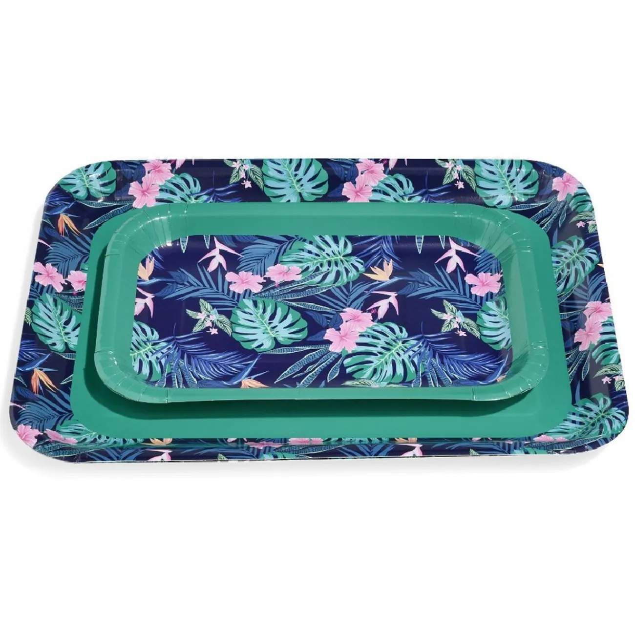 Plateau de service en carton motif tropical x 5|Gifi Discount