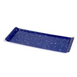 Outlet Plateau de service rectangulaire mélaminé bleu motif astral 18x37,5cm Vaisselle Et Accessoires De Table