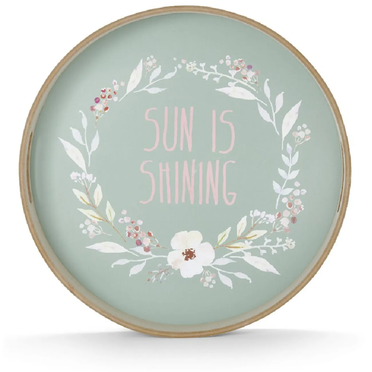 Plateau de service rond en bois Sun is shining Vaisselle Et Accessoires De Table