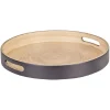 Plateau de service rond en bambou noir|Gifi Sale