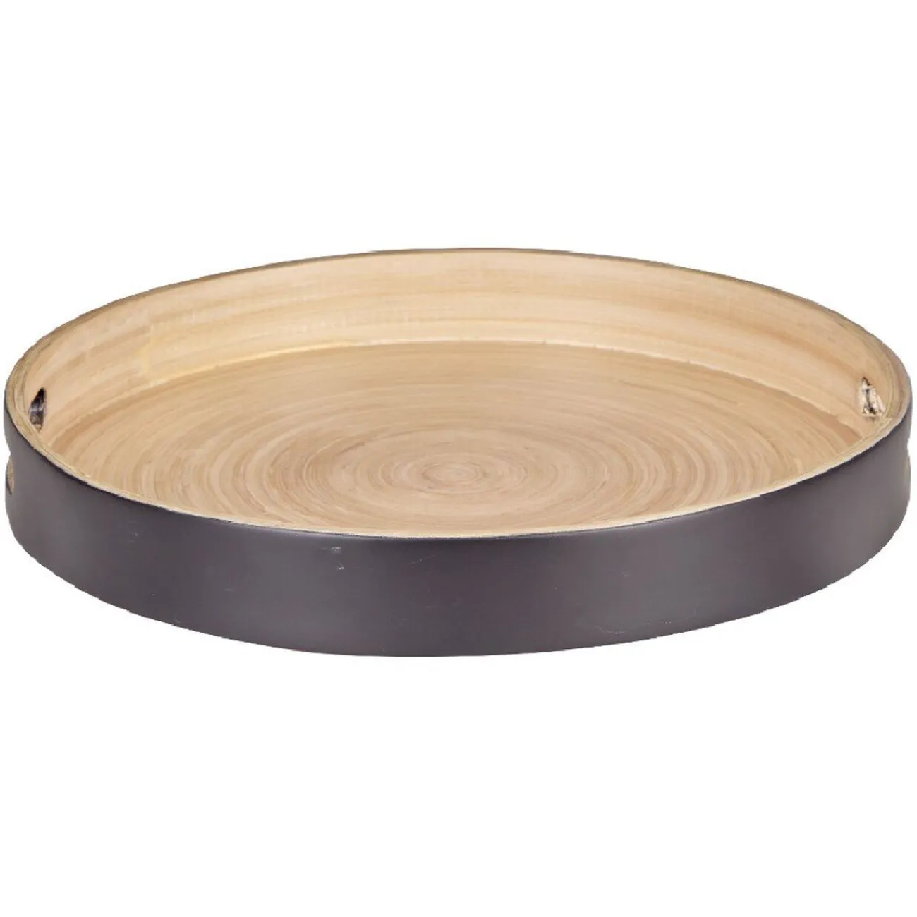 Plateau de service rond en bambou noir|Gifi Sale