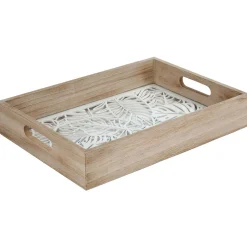 Plateau en verre et bois|Gifi Discount