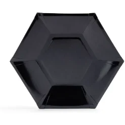 Plateau hexagonal carton noir Ø26cm x10|Gifi Online