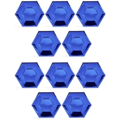 Plateau hexagonal carton bleu métallisé Ø26cm x10|Gifi