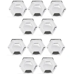 Plateau hexagonal carton argenté métallisé Ø26cm x10|Gifi Hot