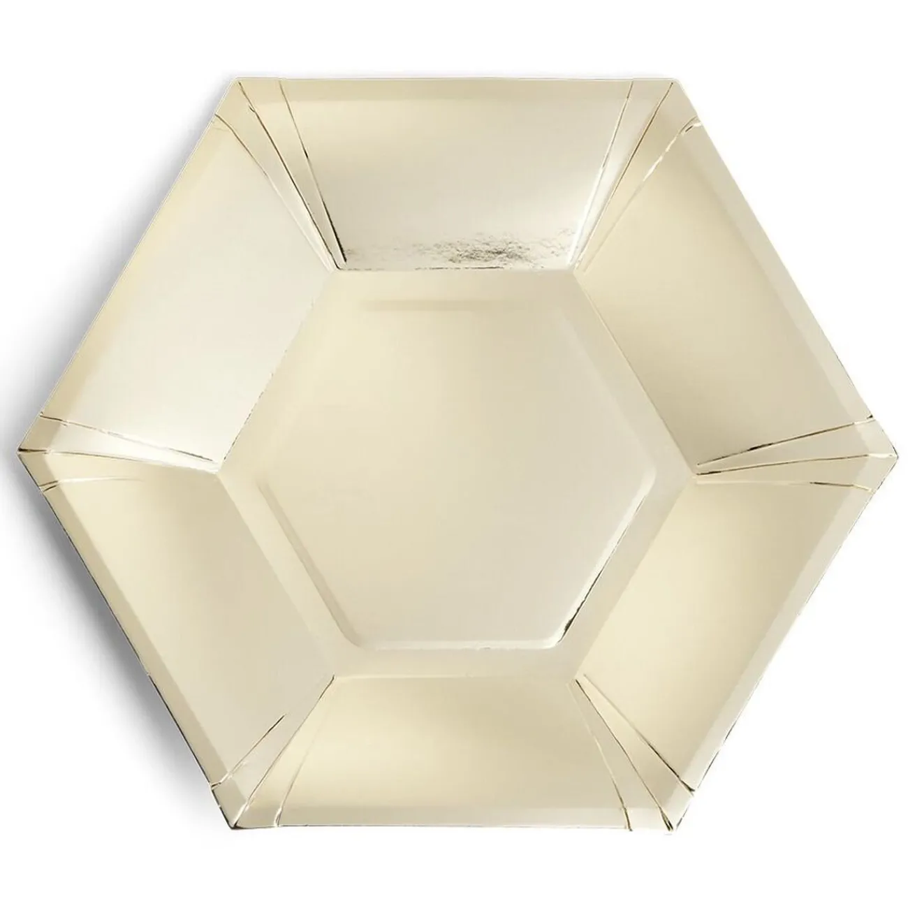 Plateau hexagonal carton doré métallisé Ø26cm x10|Gifi Clearance