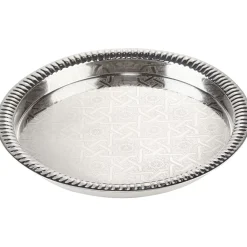 Plateau marocain argenté inox|Gifi