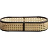 Plateau ovale cannage rotin naturel noir|Gifi Online