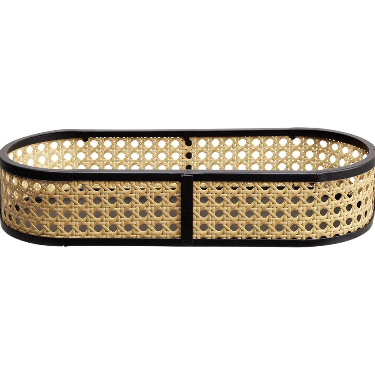 Plateau ovale cannage rotin naturel noir|Gifi Online