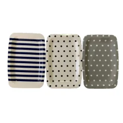 Plateau plastique rayé ou à pois 33x22xH1,5cm|Gifi New