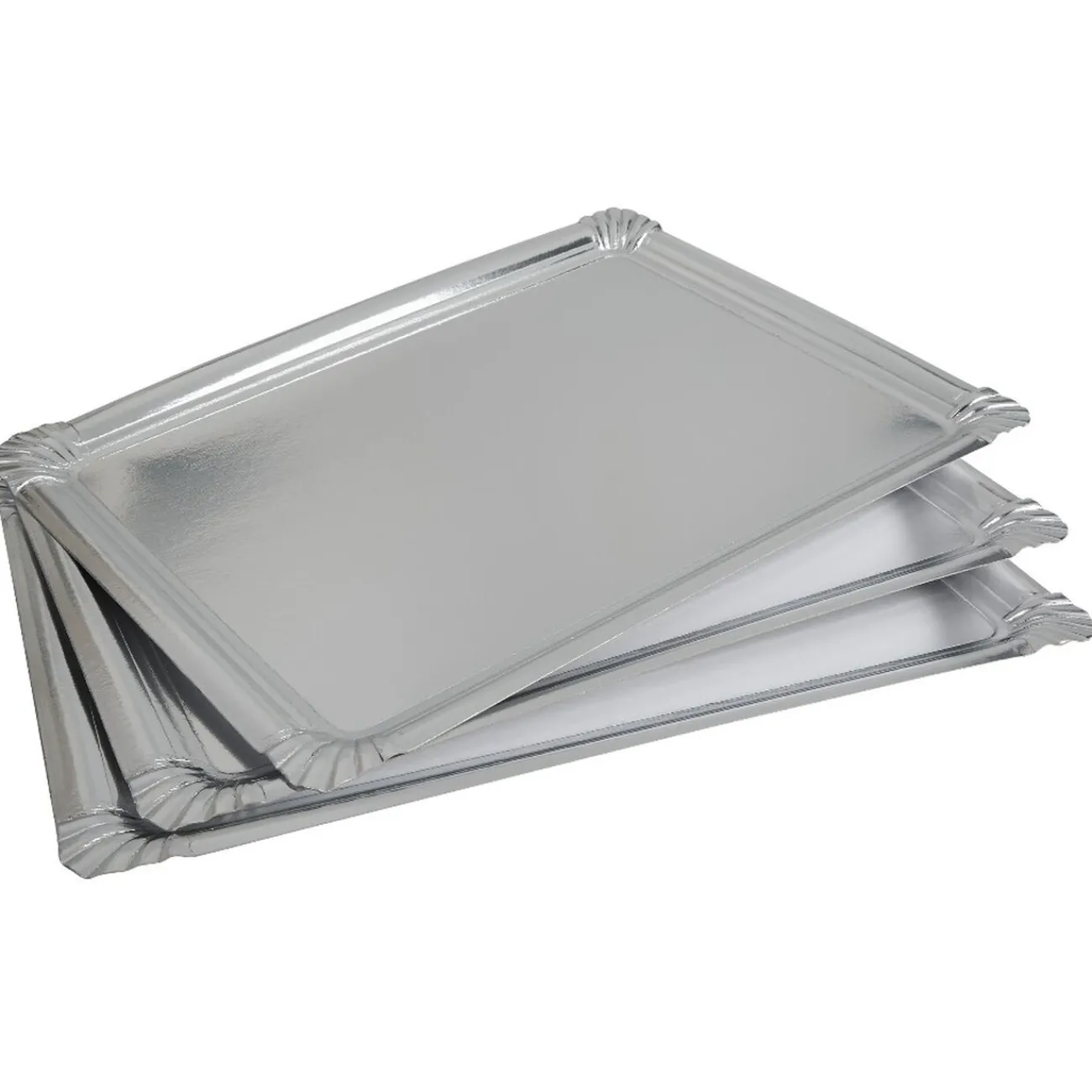 Plateau rectangulaire argenté en carton x3|Gifi Best