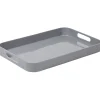 Plateau rectangulaire avec poignées uni gris|Gifi Sale