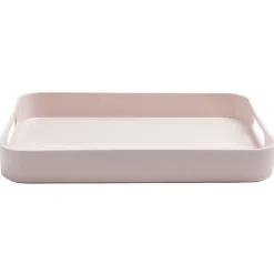 Plateau rectangulaire avec poignées uni rose|Gifi Sale