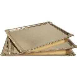 Plateau rectangulaire doré en carton x3|Gifi