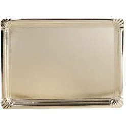 Plateau rectangulaire doré en carton x3|Gifi