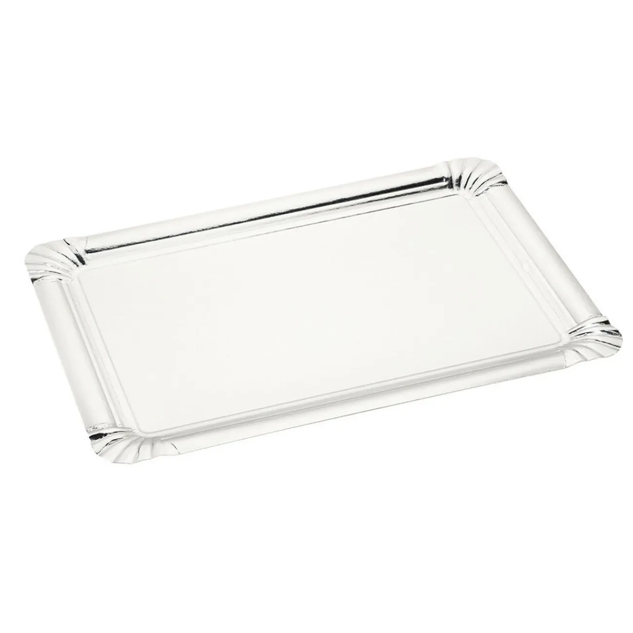 Plateau rectangulaire en carton argenté x 5|Gifi