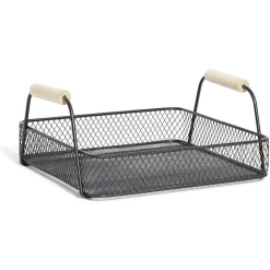 Plateau rectangulaire maille métal noir|Gifi Clearance