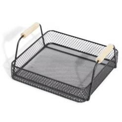 Plateau rectangulaire maille métal noir|Gifi Clearance