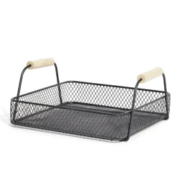 Plateau rectangulaire maille métal noir|Gifi Clearance