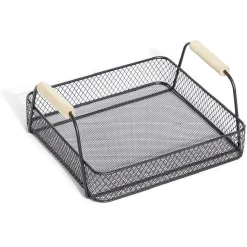 Plateau rectangulaire maille métal noir|Gifi Clearance