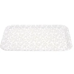 Plateau rectangulaire motif feuillage blanc et vert 27x38cm Vaisselle Et Accessoires De Table