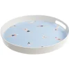 Plateau rond bleu et blanc motif nageur - plastique Ø34,5xH4cm|Gifi Discount