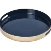 Plateau rond bleu nuit et doré|Gifi Hot