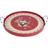 Plateau rond Disney Mickey en bois avec anse métal Ø35cm|Gifi Sale
