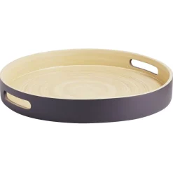 Plateau rond en bambou coloré Ø35 cm|Gifi Clearance